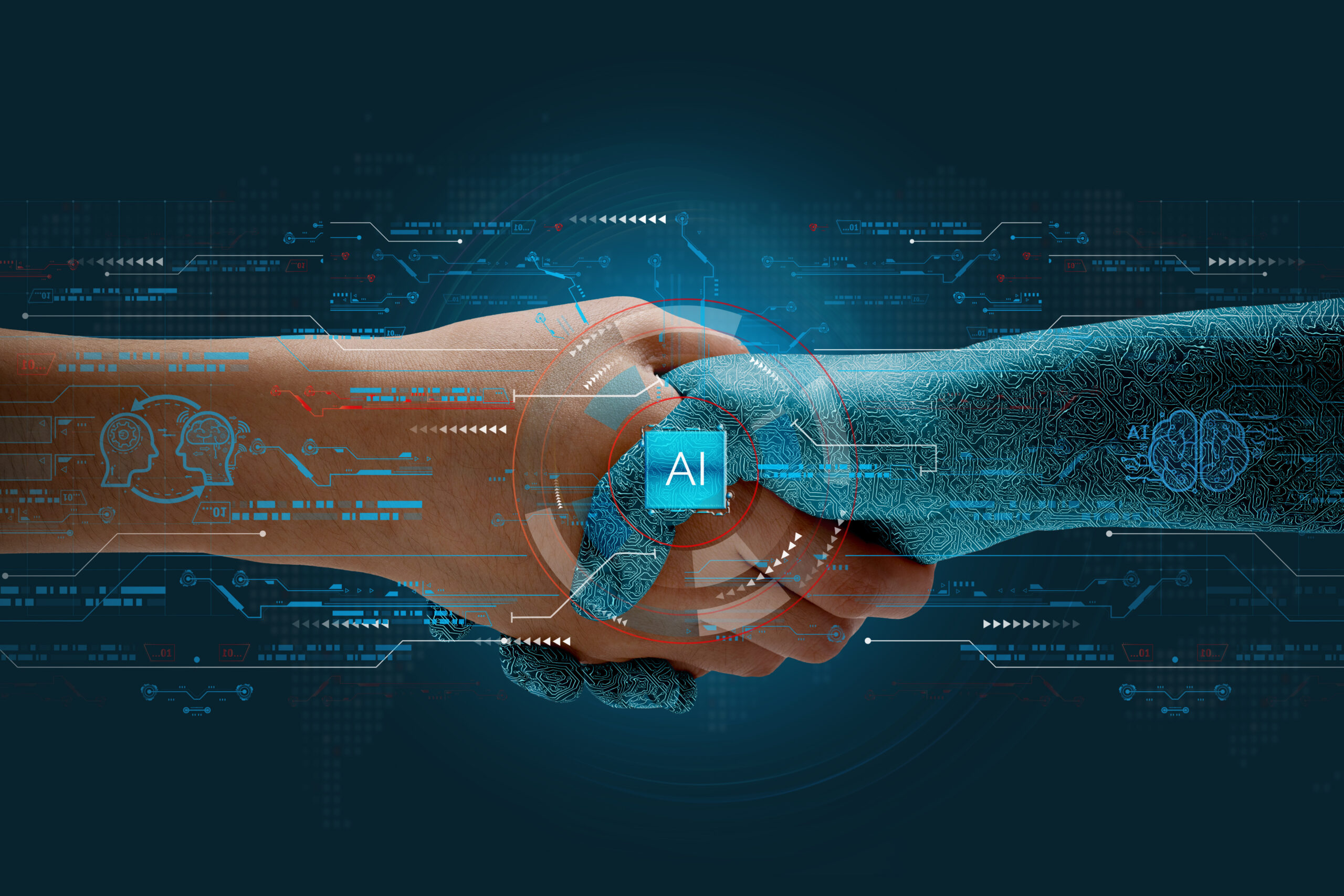 Illustration of human and AI collaboration